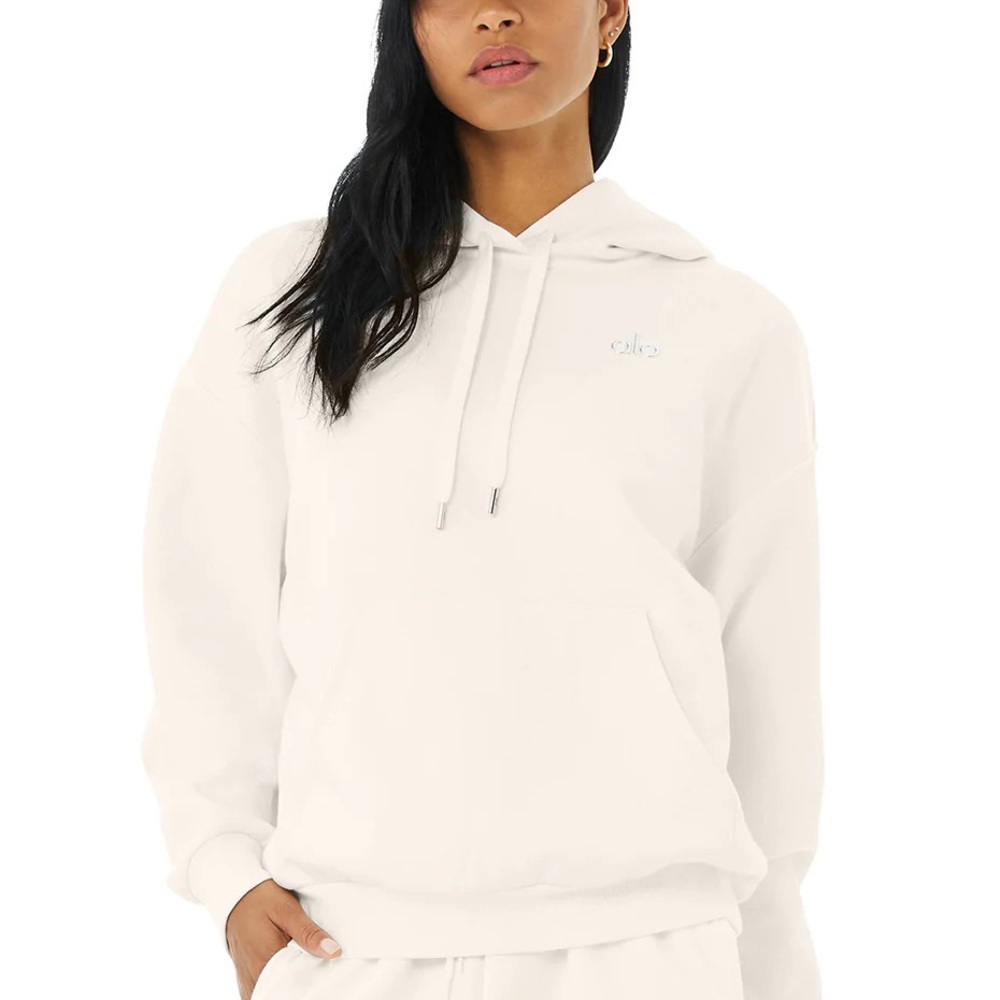 Alo Yoga Accolade Hoodie in Ivory Size M